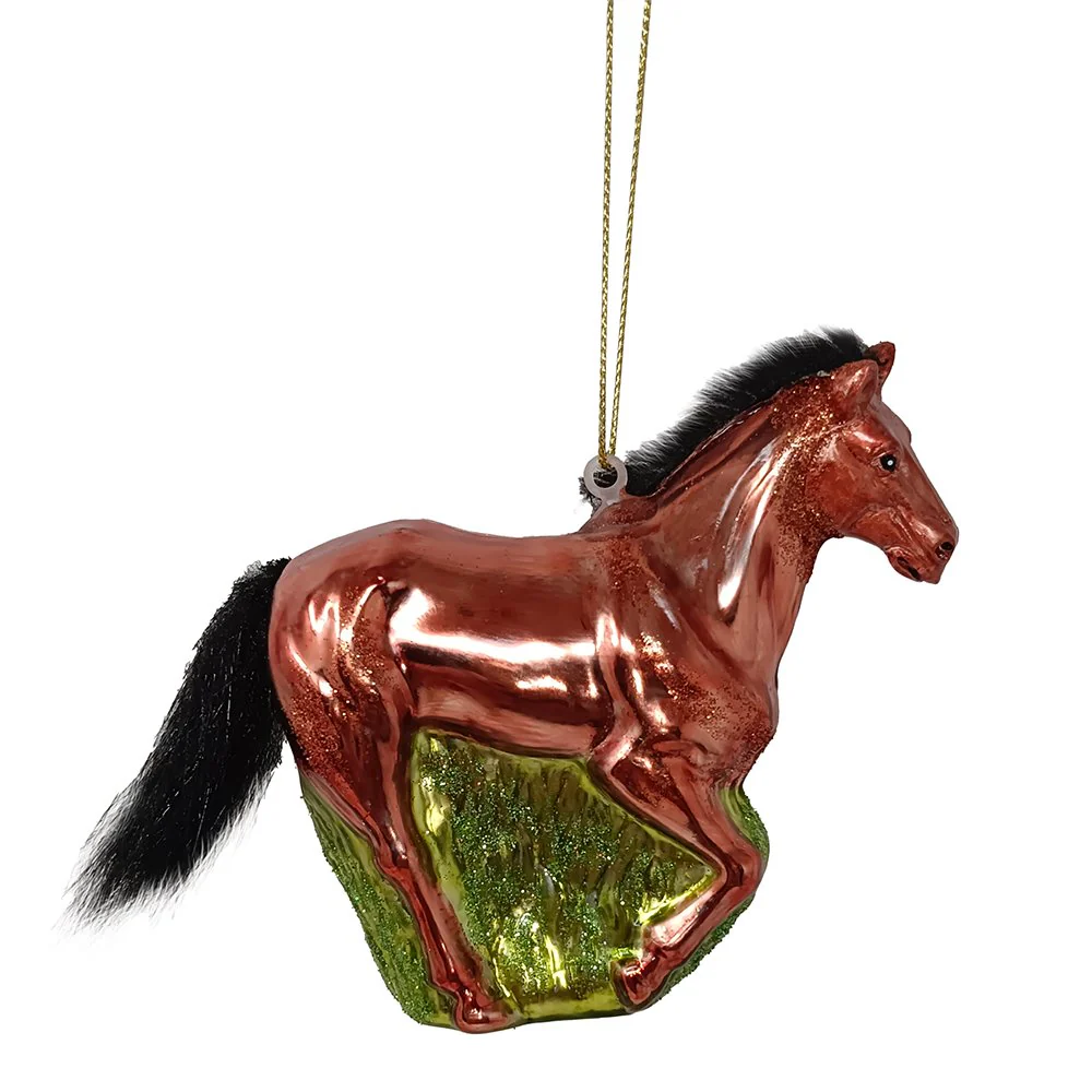 American Quarter Horse Glass Christmas Ornament, Equestrian Gift - Image 4