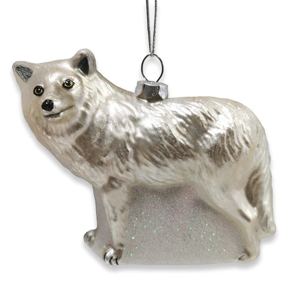 Arctic Winter Wolf Christmas Ornament - Image 5