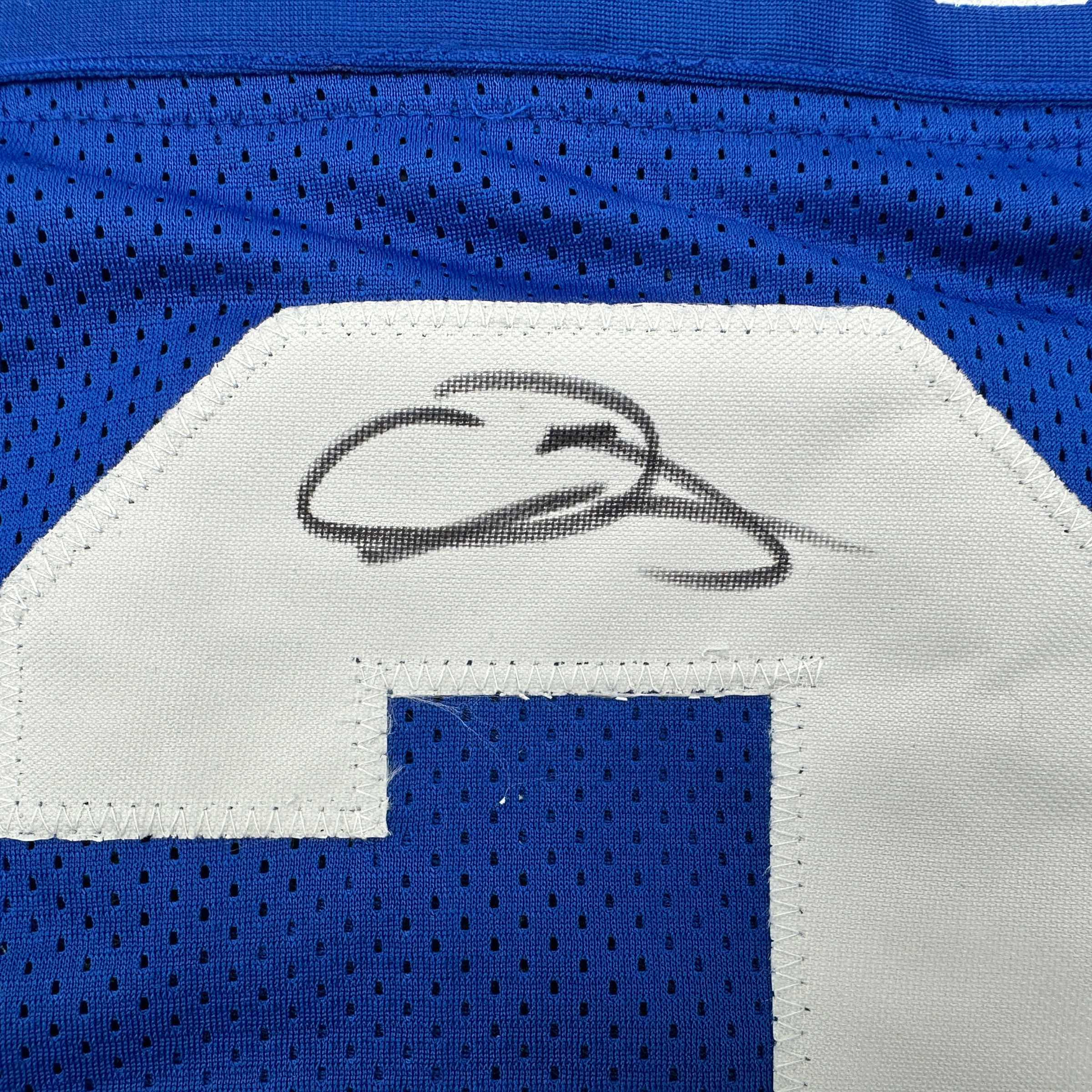 Autographed Odell Beckham Jr. New York Blue Football Jersey - Image 3