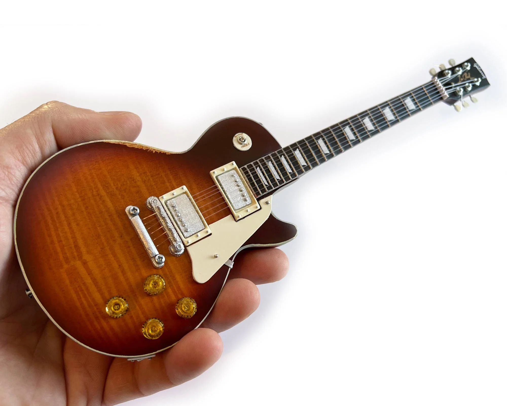 Billy F Gibbons Aged "Pearly Gates" Gibson Les Paul Mini Guitar Model - Image 11