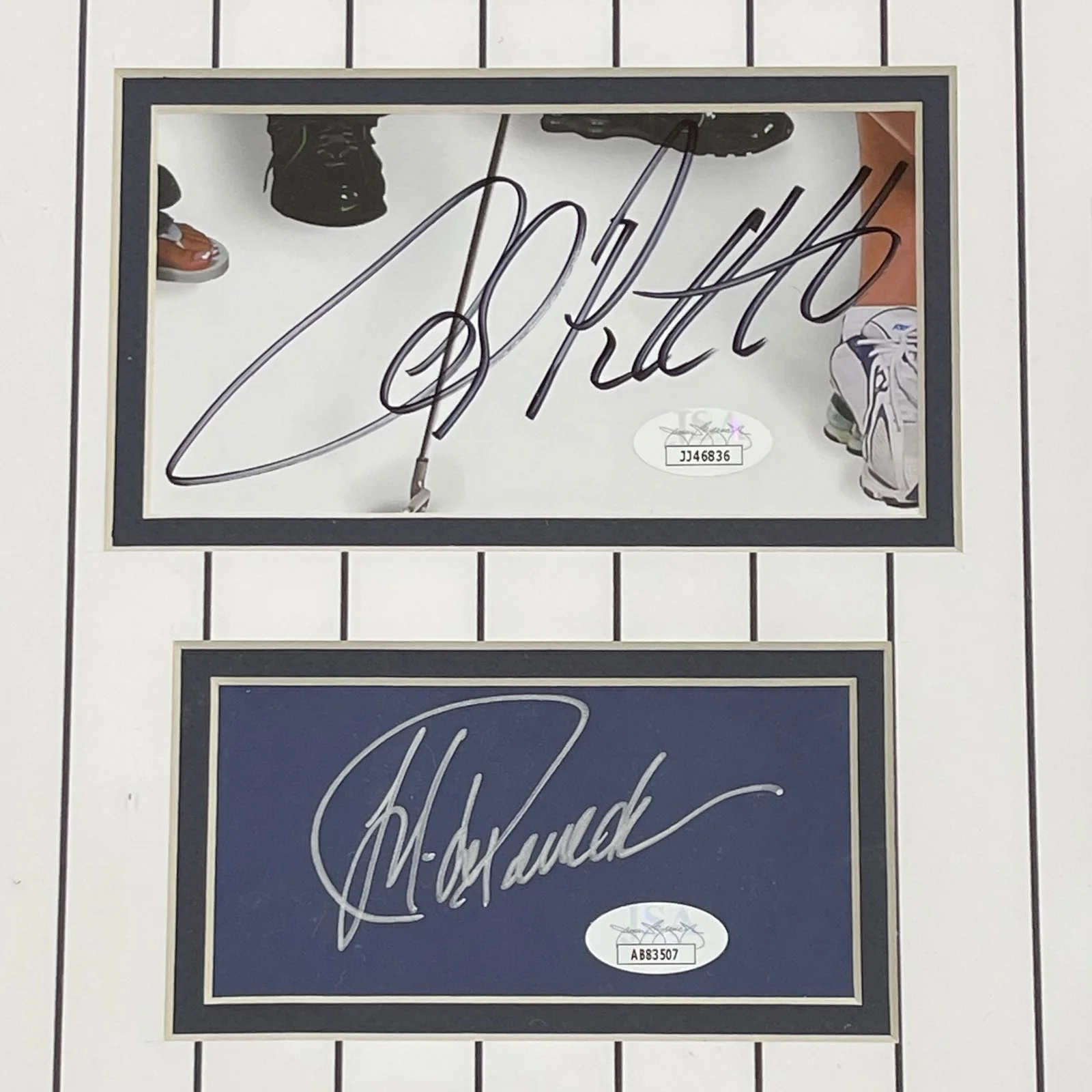 Autographed Derek Jeter, Andy Pettitte, Jorge Posada & Mariano Rivera New York Yankees (Core Four) Deluxe Framed Cut Piece with Patches - Image 3