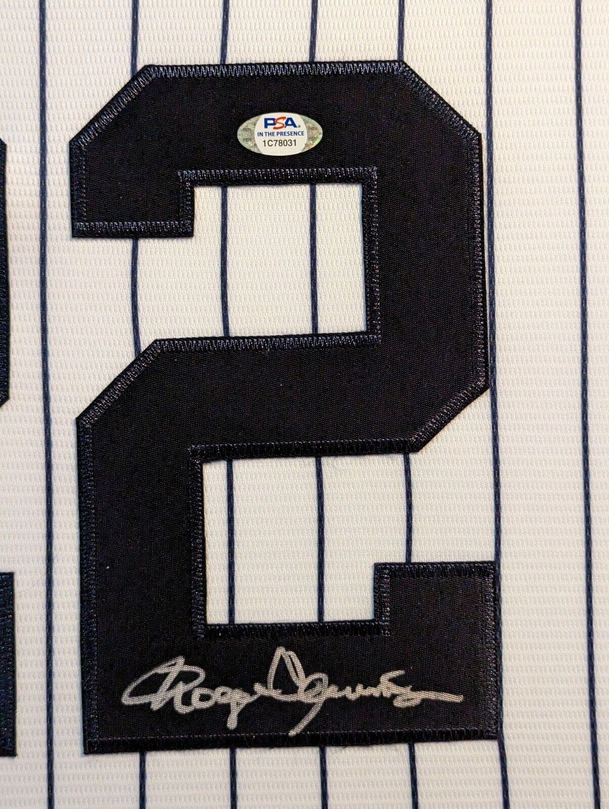 Autographed Roger Clemens New York Yankees Framed Suede Jersey - Image 3