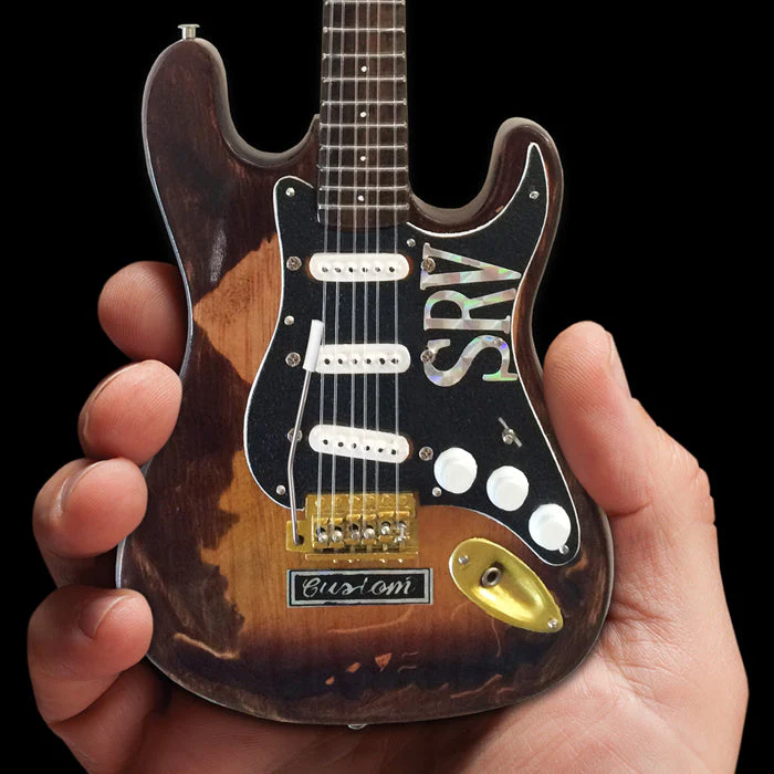 Stevie Ray Vaughan SRV Set of 2 Signature Fender Mini Guitar Replica Collectibles - Officially Licensed - Image 4