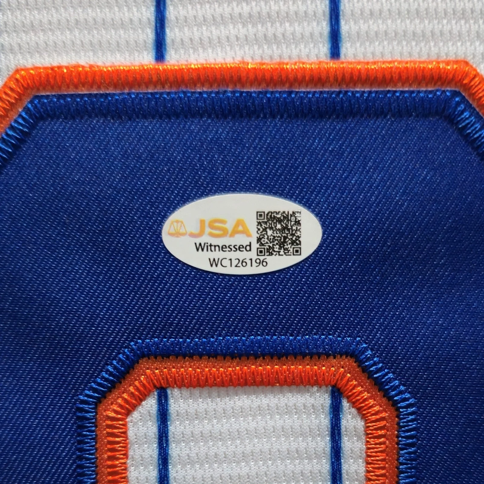 Autographed Darryl Strawberry New York Mets Inscribed Suede Framed Jersey - Image 4